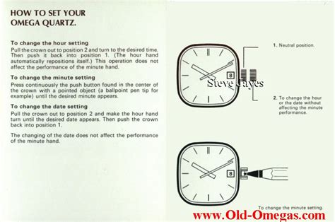 how to adjust time on omega seamaster|omega clock manual.